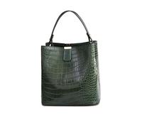 NICOLE & DORIS Borse a Mano Piccola Borsa Secchiello Donna Borsa Borse a Tracolla in PU Pelle Borsa Spalla Coccodrillo Elegante Borsa delle Signore Vintage Borsetta Sera Verde Scuro