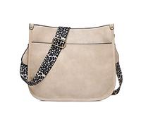 NICOLE & DORIS Borse a Tracolla da Donna Borse a Spalla in Pelle PU Moda Borsa Messenger Borsetta Multi Tasca Borsa Crossbody Borse Satchel con Stampa Leopardo Bianco Sporco