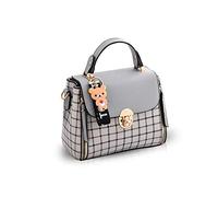 NICOLE&DORIS - Borse a tracolla da donna, con patta e patta per ragazze, a tracolla, grigio, S, Borsa a mano