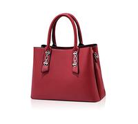 NICOLE & DORIS Borse da Donna a Tracolla Borsetta Medie Moda Borsa a Mano Tote Borse a Spalla Versatile Semplice Borsa in Pelle PU Donna Borse Firmate Vino Rosso