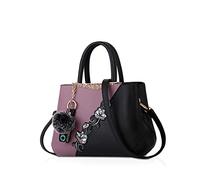 NICOLE & DORIS Borse da donna alla moda borse a tracolla per signore Borsa a mano Borse a Spalla modello fiore cuciture Viola