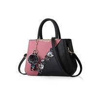 NICOLE & DORIS Borse da donna alla moda borse a tracolla per signore Borsa a mano Borse a Spalla modello fiore cuciture Rosa