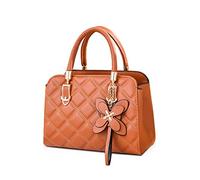 NICOLE & DORIS Borse da Donna Borsa a Tracolla con Cerniera Stile Moda Borsa a Tracolla Tote per Borsa in Pelle PU da Donna con Pendente a Petali Arancia