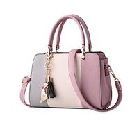 NICOLE & DORIS Borse da donna Borsa a tracolla con cerniera stile moda Borsa a tracolla tote per Borse con nappe Borsa in pelle PU da donna Rosa