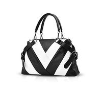 NICOLE & DORIS Borsa da donna a tracolla grande bianco e nero