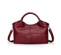 NICOLE & DORIS Borsa da donna a spalla, tracolla e a mano in morbida pelle PU Vino rosso