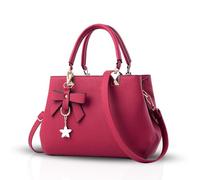 NICOLE & DORIS Borse da Donna Borse a Tracolla Medio Borsa in Pelle Moda Borsa Crossbody Casuale con Manico Superiore e Arco Ciondolo Rosso