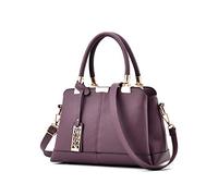 NICOLE & DORIS Borse da donna Borse alla moda da donna Borse a tracolla con manico alto in finta pelle, Viola, L