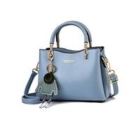 NICOLE & DORIS Borse da Donna con Tasche Multiple Borsa a Tracolla in Pelle PU Borsa Tote Casual Borsetta Borsa Spalla con Ciondolo Azzurro