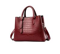 NICOLE & DORIS Borse da Donna Elegante Tote Per Le Donne Borsa Tracolla Pelle PU Borsa Shopper Borse a Mano Spalla Borsetta con Stampa Coccodrillo Borgogna