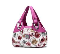 NICOLE & DORIS Borse da Donna Moda Borse a Tracolla da Donna Borse in PU Pelle Firmate Borsa Multifunzionale Grande Borsa Donna Floreale Rosa rossa/rosa