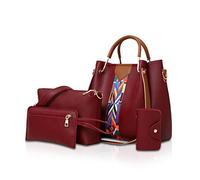 NICOLE & DORIS Borse donna Borse a spalla da donna Borse a tracolla Borse da 4 pezzi per donna Borse a tracolla Rossa