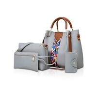 NICOLE & DORIS Borse donna Borse a spalla da donna Borse a tracolla Borse da 4 pezzi per donna Borse a tracolla Grigio