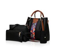 NICOLE & DORIS Borse donna Borse a spalla da donna Borse a tracolla Borse da 4 pezzi per donna Borse a tracolla Nero
