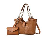 NICOLE & DORIS Borse Donna Set Borse a Mano Moda Paillettes Borsa e Portafoglio Borsetta Tracolla PU Pelle Borsa a Spalla per Lavoro Shopping Viaggi Marrone