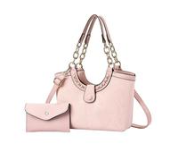 NICOLE & DORIS Borse Donna Set Borse a Mano Moda Paillettes Borsa e Portafoglio Borsetta Tracolla PU Pelle Borsa a Spalla per Lavoro Shopping Viaggi Rosa