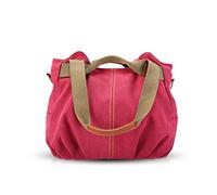 NICOLE&DORIS Borse per donna in tela a mano Borsa a Tracolla Sacchetto da Donna in Tela borse a spalla da donna alla Moda rosso