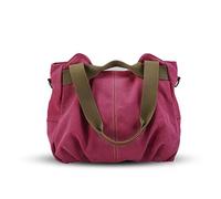 NICOLE&DORIS Borse per donna in tela a mano Borsa a Tracolla Sacchetto da Donna in Tela borse a spalla da donna alla Moda Rosa