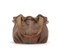 NICOLE&DORIS Borse per donna in tela a mano Borsa a Tracolla Sacchetto da Donna in Tela borse a spalla da donna alla Moda Marrone