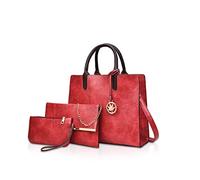 NICOLE & DORIS Donna Borsa 3 pezzi Borse Tracolla Borsa a mano in pelle per donna borse a Spalla Borsetta Rosso