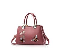 NICOLE&DORIS Donne Borse a mano Retro Borsa a tracolla Le signore Moda Borsa a tracolla Borsa Totalizzatore Ricamo Dark Pink Bee 2