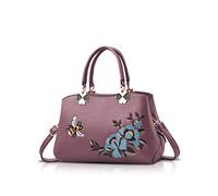 NICOLE&DORIS Donne Borse a mano Retro Borsa a tracolla Le signore Moda Borsa a tracolla Borsa Totalizzatore Ricamo Ape viola