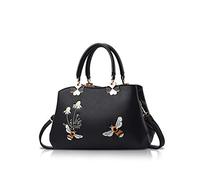 NICOLE&DORIS Donne Borse a mano Retro Borsa a tracolla Le signore Moda Borsa a tracolla Borsa Totalizzatore Ricamo Black Bee 2