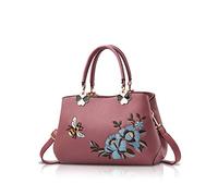 NICOLE&DORIS Donne Borse a mano Retro Borsa a tracolla Le signore Moda Borsa a tracolla Borsa Totalizzatore Ricamo Ape rosa scura