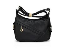 NICOLE&DORIS Donne Messenger Bag Borsa a Tracolla Borsetta Crossbody PU Nero