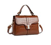 NICOLE & DORIS Elegante Borsa Tracolla Donna Piccola Borse a Mano Vernice Borsa Crossbody Impermeabile Borsetta a Spalla per Lavoro Shopping Viaggi Marrone