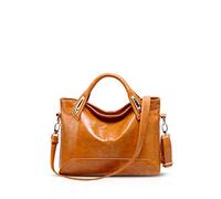 NICOLE&DORIS Elegante Tote Donna Borse a Mano Borse a Spalla Borse a Tracolla Borsetta Borsa Crossbody Borsa Sac à Bandoulière Sacchetto Grande Messaggero PU Marrone