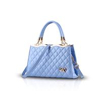 Nicole&Doris Leather PU Soft Surface nuove donne/signore borsa a tracolla Borsello grata di diamante Azzurro