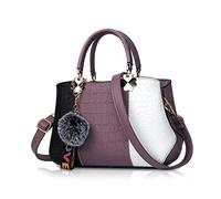 NICOLE & DORIS Moda Borsa a mano Donne Borse a Spalla Borsa a tracolla Borsa Tote Messenger borsa con Grande Capacità in PU Pelle Viola 2