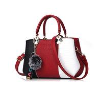NICOLE & DORIS Moda Borsa a mano Donne Borse a Spalla Borsa a tracolla Borsa Tote Messenger borsa con Grande Capacità in PU Pelle Vino rosso 3
