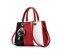 NICOLE & DORIS Moda Borsa a mano Donne Borse a Spalla Borsa a tracolla Borsa Tote Messenger borsa con Grande Capacità in PU Pelle Vino rosso 1