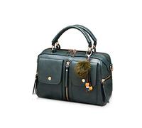 NICOLE & DORIS Moda Borse a Donne Di Cuoio PU Borse a Spalla Maniglia Superiore Borsetta Borsa a Pompon Tracolla Con Cerniera Stile Borsa a Tracolla da Donna Verde