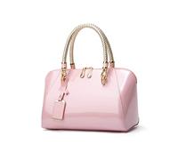 NICOLE & DORIS Moda Borse Donna Borse a Mano Elegante Borsa a Spalla in Vernice Sera Pochette Donna Borsetta da Sposa Rosa
