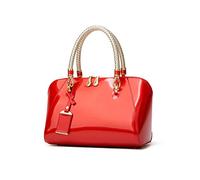 NICOLE & DORIS Moda Borse Donna Borse a Mano Elegante Borsa a Spalla in Vernice Sera Pochette Donna Borsetta da Sposa Rosso