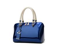 NICOLE & DORIS Moda Borse Donna Borse a Mano Elegante Borsa a Spalla in Vernice Sera Pochette Donna Borsetta da Sposa Blu