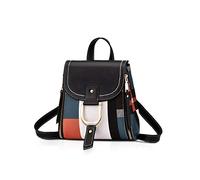 NICOLE&DORIS Moda Zaino Donna Piccolo Zaino Borsa a Tracolla Borse Zaino Pelle Plaid Zainetto da Viaggio per lo Shopping Nero