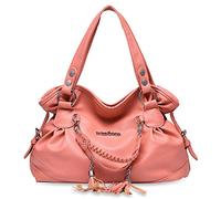 Nicole&Doris New Soft frangia Borsa in pelle nappa delle donne borsa Totes spalla Crossbody Borse Messenger borsa PU Rosa