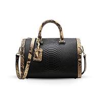 NICOLE & DORIS Nuova moda Borse Borsa a tracolla in vera pelle per le donne di lusso Borse modello coccodrillo vintage Borse da donna Nero