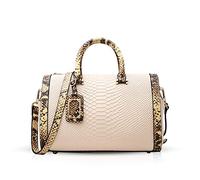 NICOLE & DORIS Nuova moda Borse Borsa a tracolla in vera pelle per le donne di lusso Borse modello coccodrillo vintage Borse da donna Beige