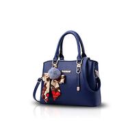 NICOLE&DORIS Nuovo Crossbody Borsa Cartella alla Spalla Messenger Casual Bag di PU Soft Donne Blu