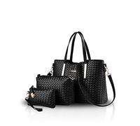 NICOLE&DORIS Nuovo Crossbody Moda Borsa Spalla Messenger Casual 3pcs Bag di PU Soft Donne Nero