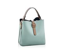 NICOLE & DORIS Piccola Borsa a Tracolla Borse a Mano da Donna Casual Borsa a Secchiello Borse in PU Pelle Morbida Elegante Borse a Spalla con Due Spallacci Verde