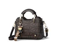 NICOLE & DORIS Piccole Borse Donna a Tracolla Borsa con Manico Borse a Mano e a Spalla Pelle PU Borse Ragazza Carino Borsetta Crossbody Pochette Caffè con Lettere