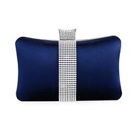 NICOLE & DORIS Pochette Donna Elegante Strass Clutch Cerimonia Borsa da Sera Borsetta Catena per Matrimonio Festa Cocktail Blu