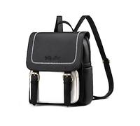 NICOLE & DORIS Zaini Casual Donna Borsa Zaino Impermeabile Pelle PU Zainetto Moda Vintage Daypack Backpack per Lavoro College e Viaggio Nero