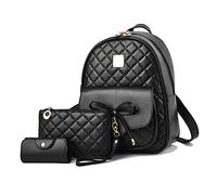NICOLE & DORIS Zaini in Pelle con Portafoglio - Mini Zainetti Donna Daypack da Giorno 3 Pezzi